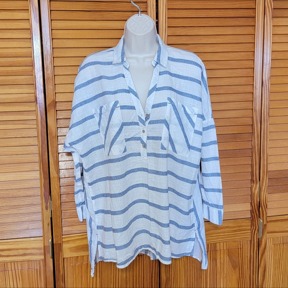 Zara Basic striped shirt women Sz Medium